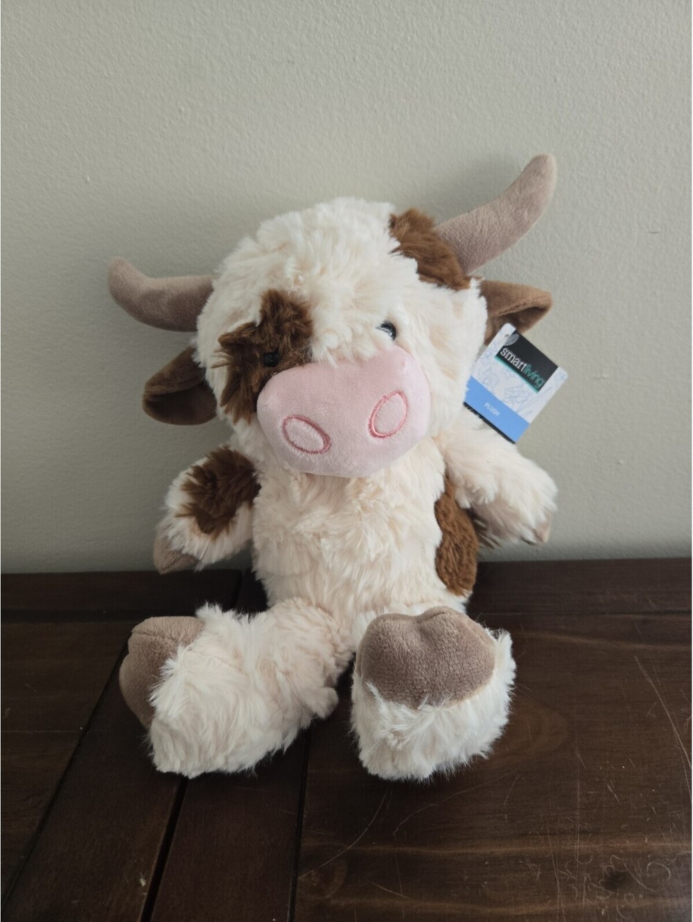 New Animal Adventure Longhorn Brown Highland Cow Plush Stuffed Animal 11"
